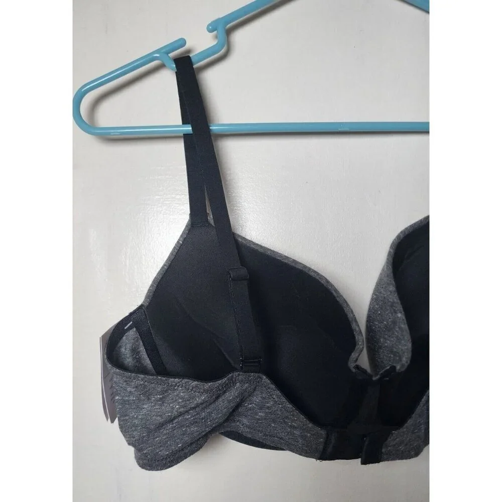 New Auden Women's Gray Underwire Lightly Line Bra Adjustable Straps Size 34B